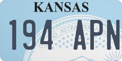 KS license plate 194APN