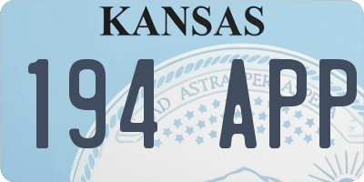 KS license plate 194APP
