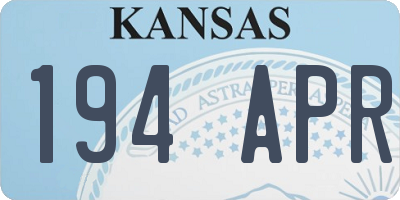 KS license plate 194APR