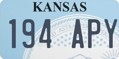 KS license plate 194APY