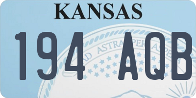 KS license plate 194AQB