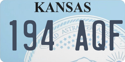 KS license plate 194AQF