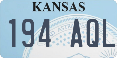 KS license plate 194AQL