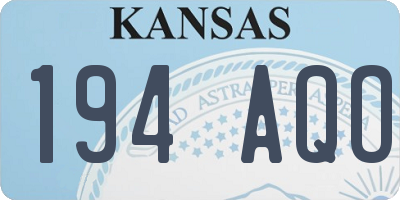 KS license plate 194AQO