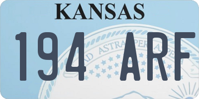 KS license plate 194ARF