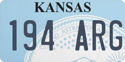KS license plate 194ARG