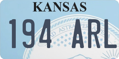 KS license plate 194ARL