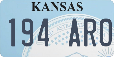 KS license plate 194ARO