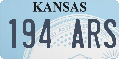 KS license plate 194ARS