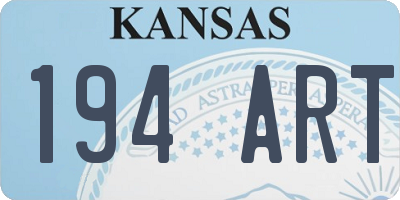 KS license plate 194ART