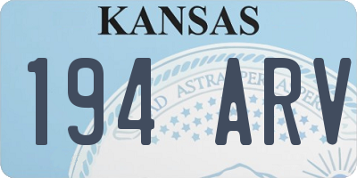 KS license plate 194ARV