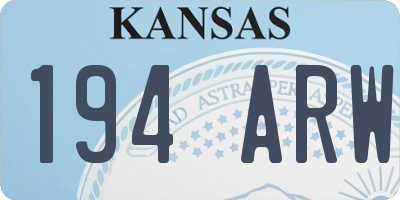 KS license plate 194ARW