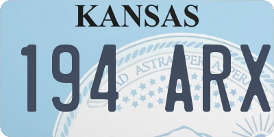 KS license plate 194ARX
