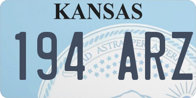 KS license plate 194ARZ