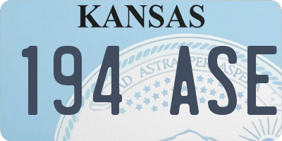 KS license plate 194ASE