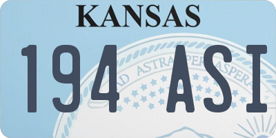 KS license plate 194ASI