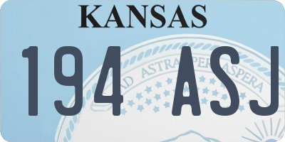 KS license plate 194ASJ