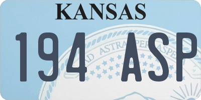KS license plate 194ASP