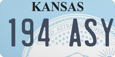 KS license plate 194ASY