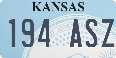 KS license plate 194ASZ