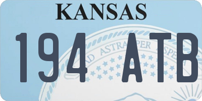 KS license plate 194ATB