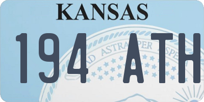 KS license plate 194ATH