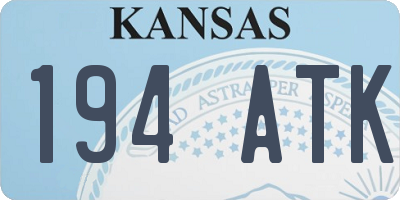KS license plate 194ATK