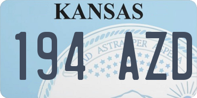 KS license plate 194AZD