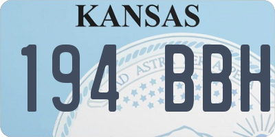 KS license plate 194BBH