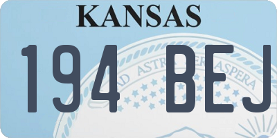 KS license plate 194BEJ