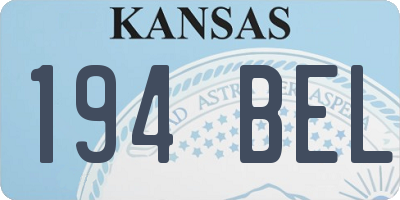 KS license plate 194BEL
