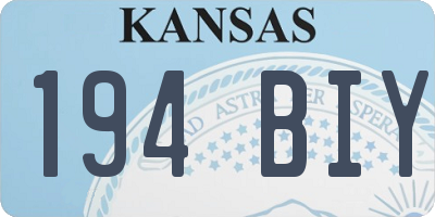 KS license plate 194BIY