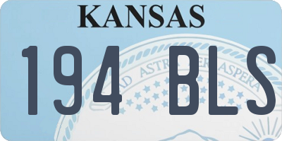 KS license plate 194BLS