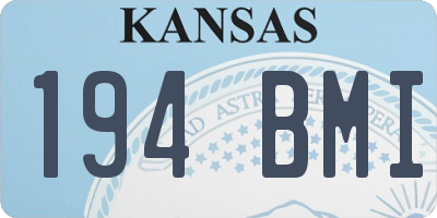 KS license plate 194BMI