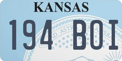 KS license plate 194BOI