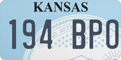 KS license plate 194BPO
