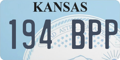 KS license plate 194BPP