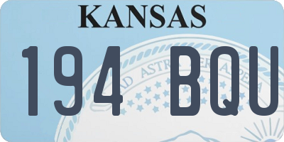 KS license plate 194BQU