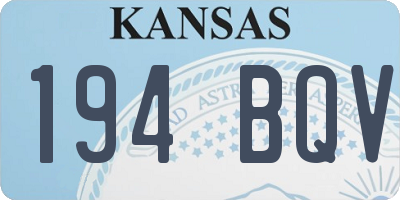 KS license plate 194BQV