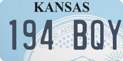 KS license plate 194BQY