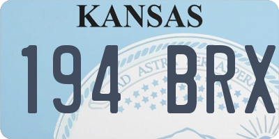 KS license plate 194BRX