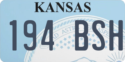 KS license plate 194BSH