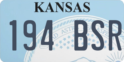 KS license plate 194BSR