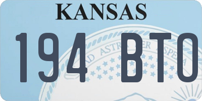 KS license plate 194BTO