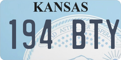KS license plate 194BTY