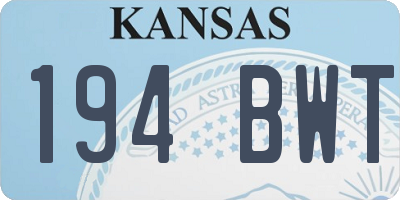 KS license plate 194BWT