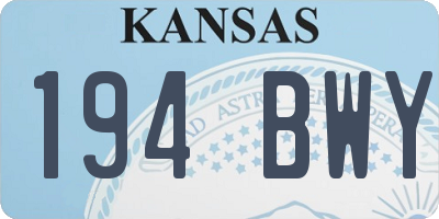 KS license plate 194BWY