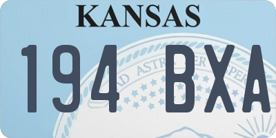 KS license plate 194BXA