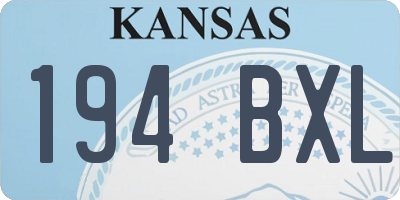 KS license plate 194BXL