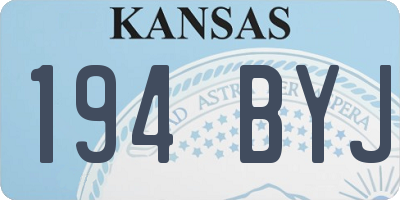 KS license plate 194BYJ